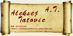 Aleksej Tatović vizit kartica